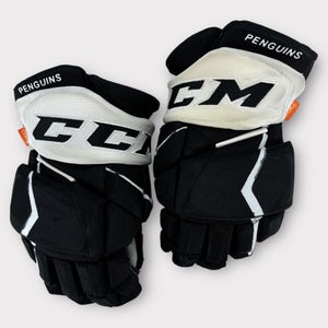 Pro Stock Used 14" CCM HGPJSPP JetSpeed Wilkes-Barre/Scranton Pittsburgh Penguins Hockey Gloves