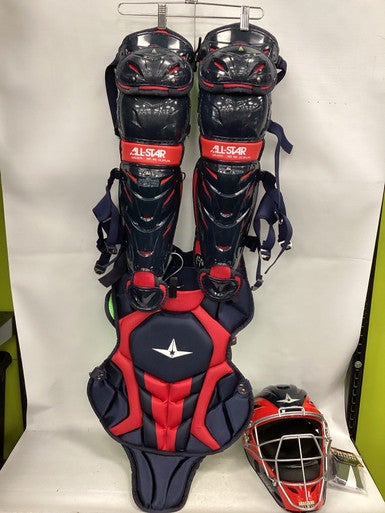 Used All Star CATCHERS SET Catchers Helmet w/Mask Navy Blue One Size 11851-S000036983