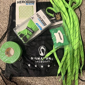 BUNDLE Lacrosse Stringing Supplies + Free Bag Neon Green