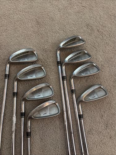 Men's TaylorMade Rac HT Left Hand Iron Set Stiff Flex Steel Shaft (Used)