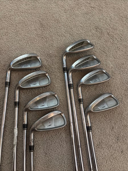 Men's TaylorMade Rac HT Left Hand Iron Set Stiff Flex Steel Shaft (Used)