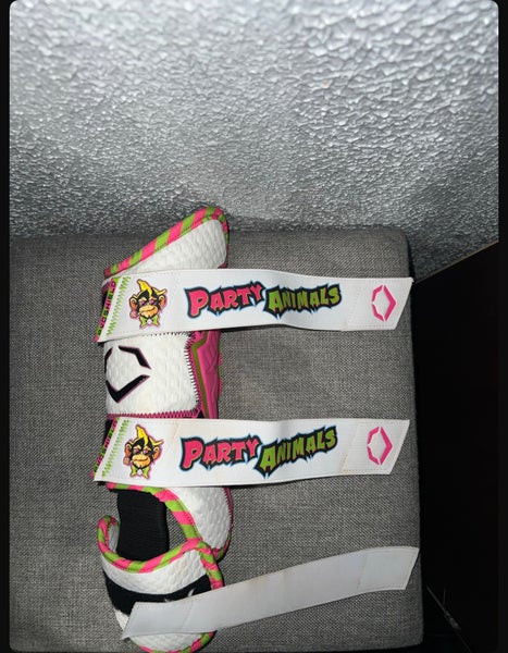 White Party Animals Junior EvoShield Leg guard Shin Guards (New) LIMITED EDITION!!!