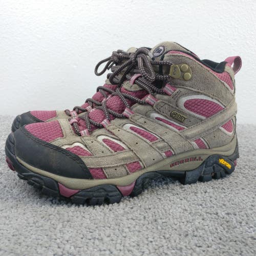 Merrell Moab 2 Mid Waterproof Hiking Boots Womens Size 7.5 Shoes Brown Suede