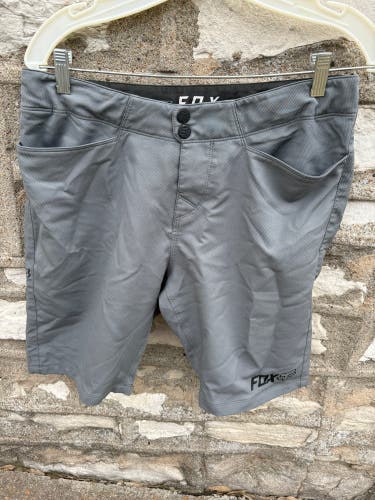 Fox Racing Ranger Shorts Men’s 32 Gray Stretch Wicking - No Liner Or Pads