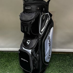 New TaylorMade TM20 Cart 8.0 Bag 14-Way Carry Golf Bag Black/ White Rio Secco