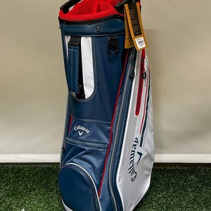 New 2023 Callaway CHEV 14 Way Golf Cart Carry Bag Red/White/Blue