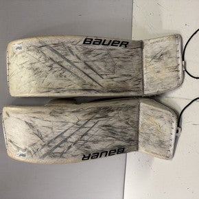Used Bauer HYPERLITE Goalie Leg Pads Senior White 35" 11860-S000296922