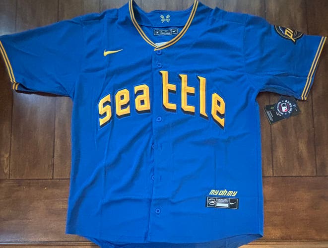 Cal Raleigh Seattle Mariners City Connect Jersey Adult Medium NWT