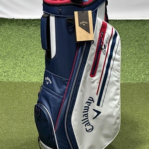 Callaway Chev 14 Cart Golf Bag Navy White Red w/ Rain Hood New #89064
