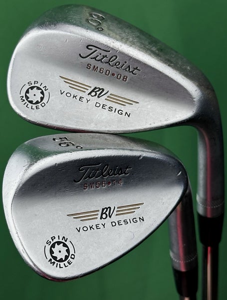 Titleist Vokey Spin Milled Wedge Set 56-14*, 60-08* Steel True Temper RH (+1")