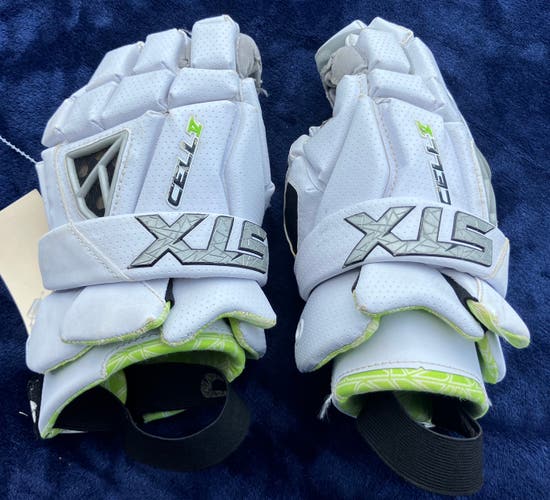 White STX Cell V Lacrosse Gloves Small (Used)