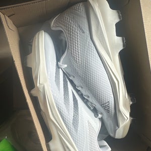White Men's Size M 11.5 (W 12.5) Adult Adidas Adizero Low Top Molded Cleats (New)