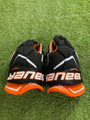Orange Senior Bauer Vapor 1X Gloves 14" Pro Stock (Used)