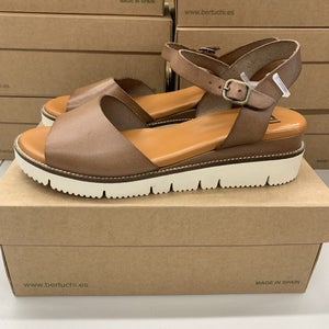 BTU by Bertuchi Myla Tostado Women's 37 & 41 Brown Wedge Sandal Made in Spain