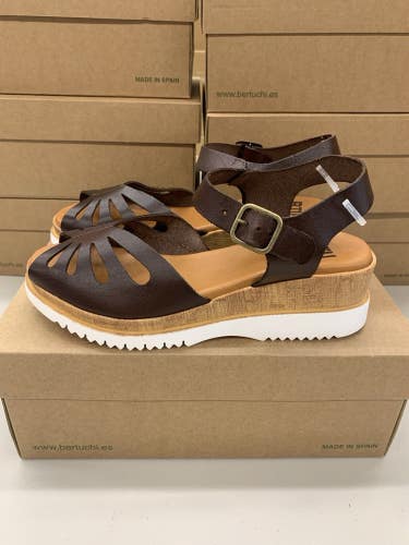 BTU by Bertuchi Carmen Moka Women's 38 & 39 Brown Wedge Sandal Made in Spain