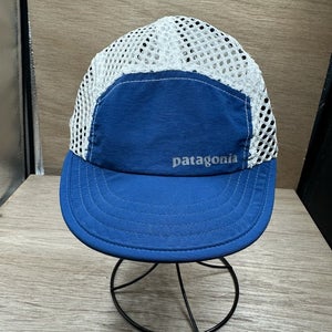 Patagonia Duckbill Cap Blue White Multi Fishnet Adjustable Hat XS/small