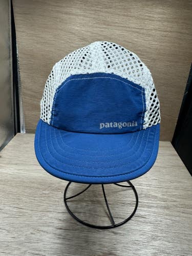 Patagonia Duckbill Cap Blue White Multi Fishnet Adjustable Hat XS/small
