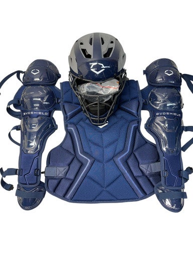 Used Evoshield PRO SRZ 2.0 CATCH SET Catchers Chest Protector Navy Blue Adult 11835-S000197829