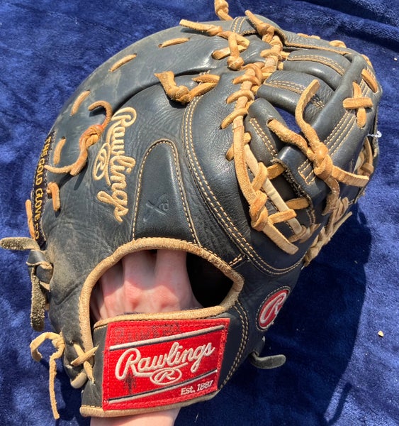 Black Rawlings Heart of the Hide RH First Base Baseball Glove 12" (Used)