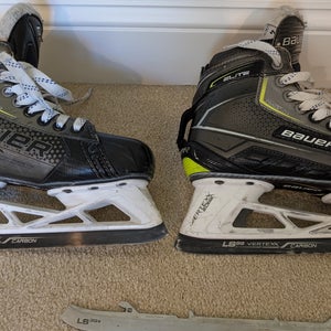 Bauer Elite Goalie Hockey Skates Size 4 Fit 2, Extra Blades Included (Used)