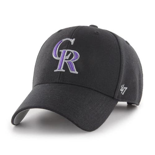 Colorado Rockies 47' Black MLB MVP Adjustable Strapback Hat