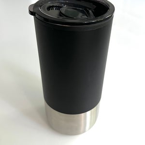 Insulated Tumbler wz Lid Coffee cup Water Bottle black 16 oz nWOT