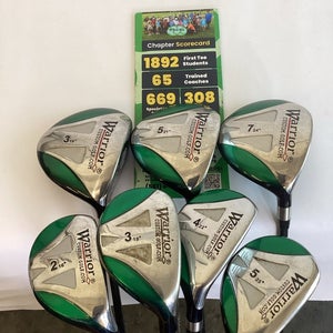 Warrior Custom Golf  3-5-7 Woods & 2-3-4-5 Hybrids Set Regular Graphite Shafts