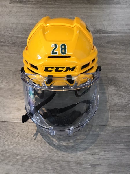 Clarkson University Medium CCM Super Tacks X Helmet Pro Stock #28 (Used)