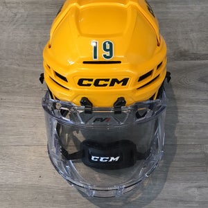 Clarkson University Medium CCM Super Tacks X Helmet Pro Stock #19 (Used)