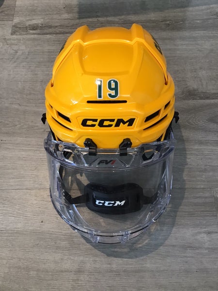 Clarkson University Medium CCM Super Tacks X Helmet Pro Stock #19 (Used)