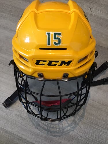 Clarkson University Medium CCM Tacks 910 Helmet Pro Stock #15 (Used)