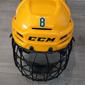Clarkson University Medium CCM Super Tacks X Helmet Pro Stock #8 (Used)