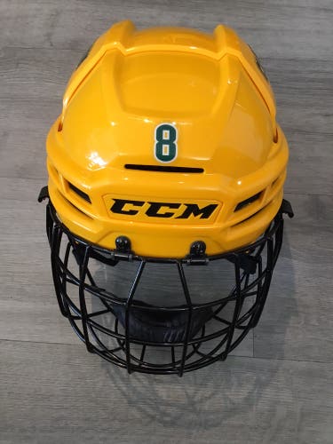 Clarkson University Medium CCM Super Tacks X Helmet Pro Stock #8 (Used)