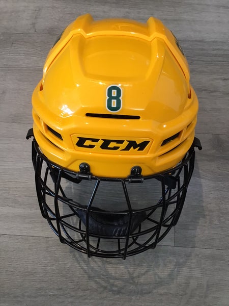 Clarkson University Medium CCM Super Tacks X Helmet Pro Stock #8 (Used)