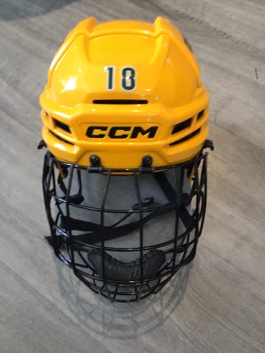 Clarkson University Large CCM Super Tacks X Helmet Pro Stock #18 (Used)