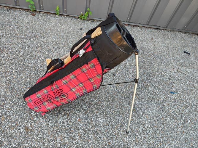 Ping Vintage Red Plaid Single Strap Golf Stand Bag