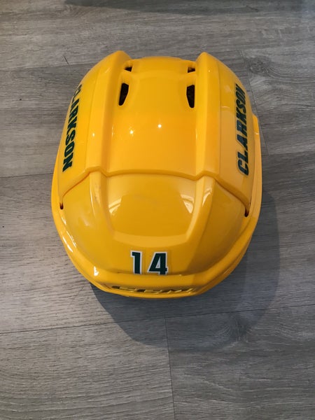 Clarkson University Medium CCM Super Tacks X Helmet Pro Stock #14 (Used)