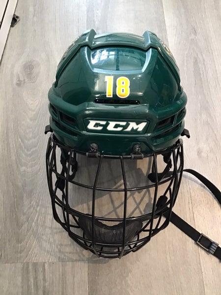 Clarkson University Large CCM Super Tacks X Helmet Pro Stock #18 (Used)
