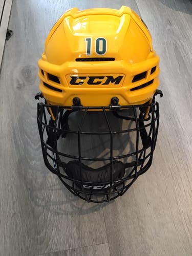 Clarkson University Medium CCM Super Tacks X Helmet Pro Stock #10 (Used)