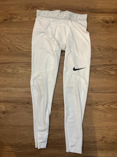 White Small Men's Nike Pro Tights