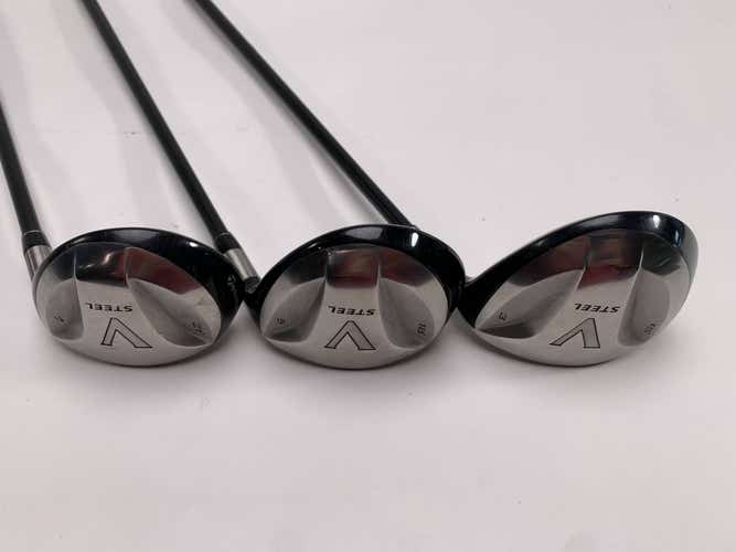 TaylorMade V Steel Wood Set 3 5 7 | 15* 18* 21* MAS2 Regular Graphite Mens RH