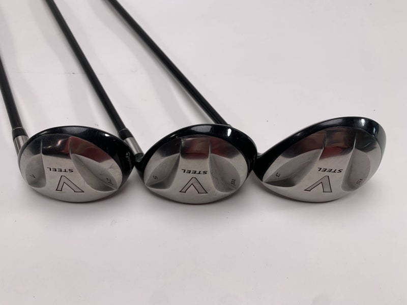TaylorMade V Steel Wood Set 3 5 7 | 15* 18* 21* MAS2 Regular Graphite Mens RH