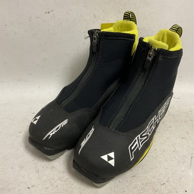 Used Fischer XJ SPRINT Boys NNN XC Ski Boots Black W 07-07.5 / JR 05.5-06 11855-S000190112