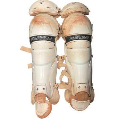 Used Easton SHIN GUARDS Catchers Leg Guards White Intermed 11859-S000024832