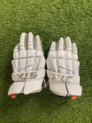 White STX Surgeon RZR2 Lacrosse Gloves Medium (Used)