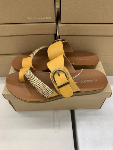 Los Cabos Bria Thong Sandal Women's 38 39 40 41 Mustard Yellow L2305 Brown