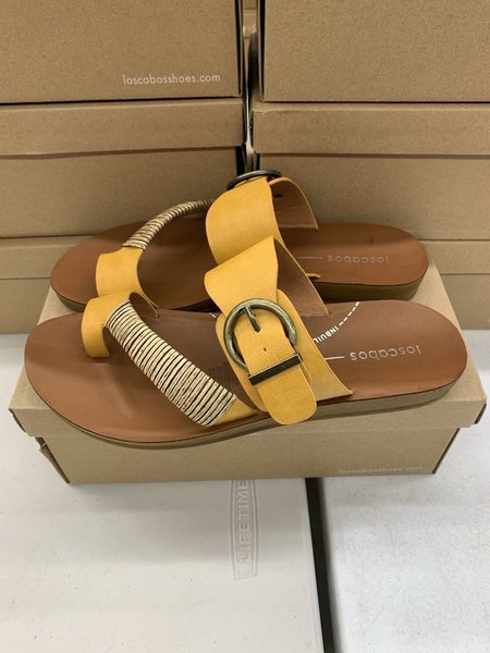Los Cabos Bria Thong Sandal Women's 38 39 40 41 Mustard Yellow L2305 Brown