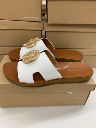 Los Cabos Hero White Slide Metal Ornament Women's  EU 38 39 40 41 42 Sandal