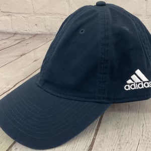 Adidas One Size Fits All Adjustable Buckle Six Panel Golf Hat Navy Curved Brim