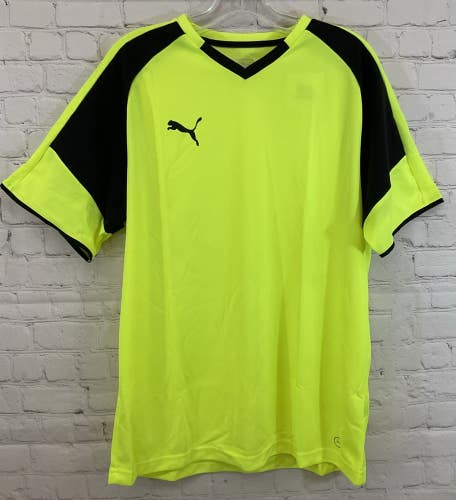 Puma 703038-09 Adult BORUSSIA Short-Sleeve Soccer Jersey Fluro Yellow Large